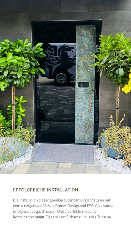Aluminium Haustüren von Pirnar mit Versus Bronze Design und ESG Glas 